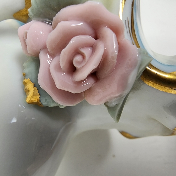 Ucago vintage spill vase Bisque  Japan Pair Courting Couple Ceramic Decor - Picture 14 of 15